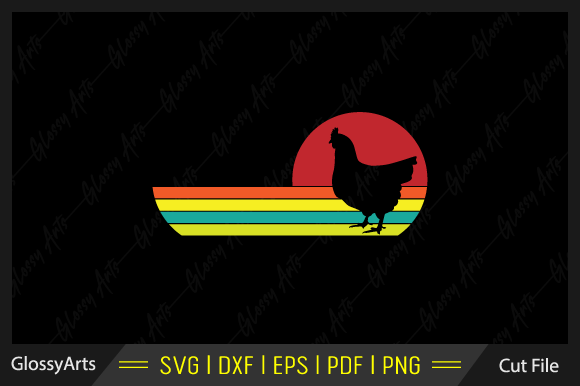 Farm Chicken Retro Style Svg Cut File Review