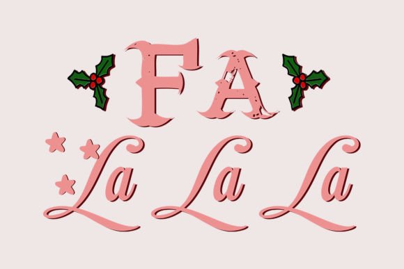 Retro Christmas SVG Design, Fa La La La